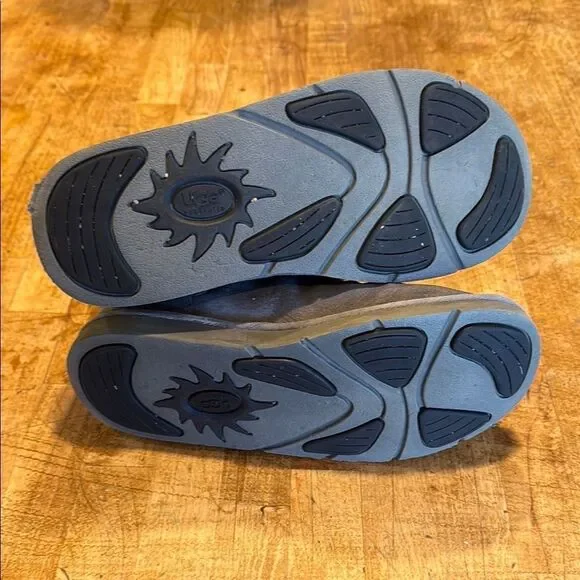 UGG Blue Suede Boots with Cream Fur - Picture 4 of 4